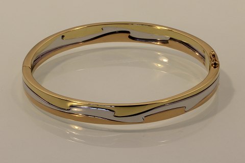 Georg Jensen Fusion armring i 18 k  guld, hvidguld og rødguld