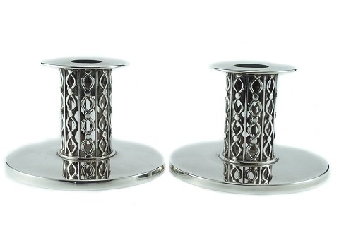 Just Andersen; 
Danish candleholders of sterling silver