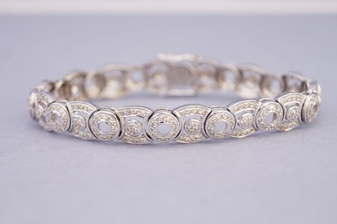 Diamantarmbånd af 14 kt. hvidguld