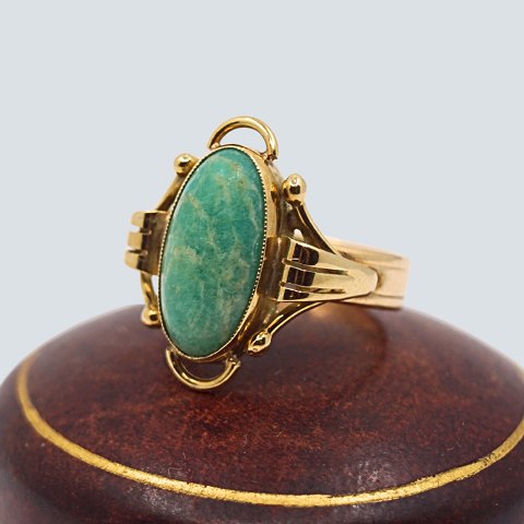 Bræmer-Jensen; Ring in 14k gold set with a turquoise stone Bræmer-Jensen; Ring in 14k gold set with a turquoise stone