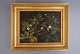 Painting of strawberry and harebells in frame by Court gold-plater Mogensen
