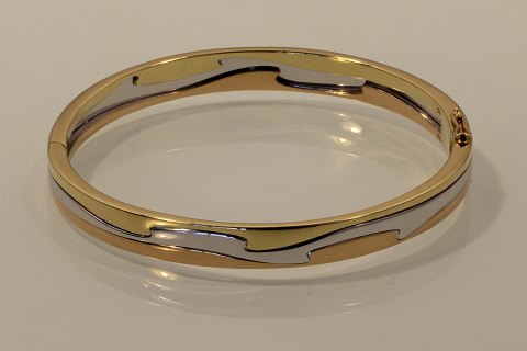Georg Jensen Fusion bangle in 18k gold, white gold and yellow gold