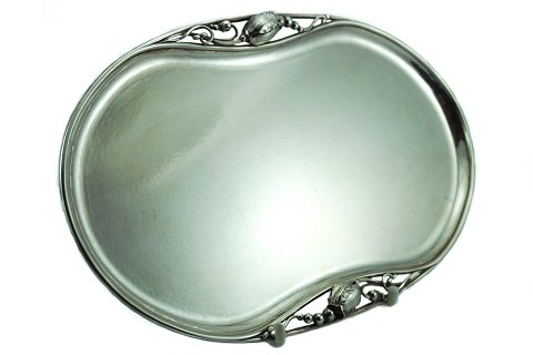 Georg Jensen; Magnolia/Blossom tray in sterling silver