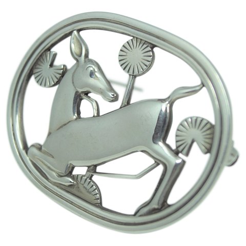 Georg Jensen, Arno Malinowski; A brooch of sterling silver, deer, #256