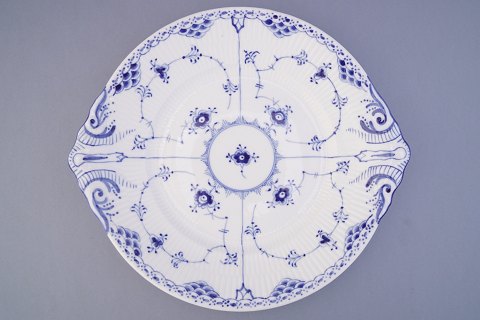 Royal Copenhagen, musselmalet halvblonde; Kagefad af porcelæn #666