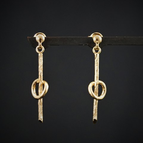 Hermann Siersbøl; Earrings of 14k gold