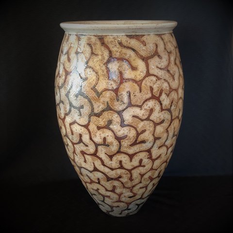 Per Weiss; A big floor vase of ceramics