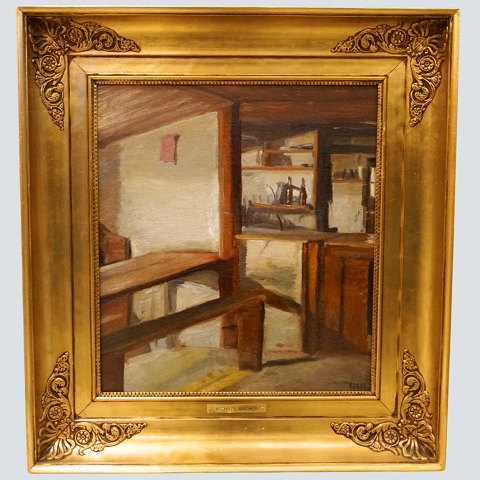 Michael Ancher; An oil painting, Interior