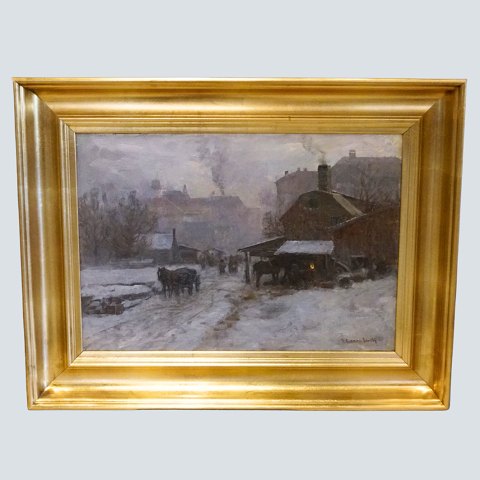A. Andersen Lundby; Oliemaleri, vintermotiv