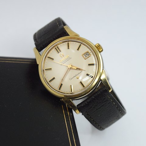 Omega; Constellation wristwatch in steel and gold, 1961