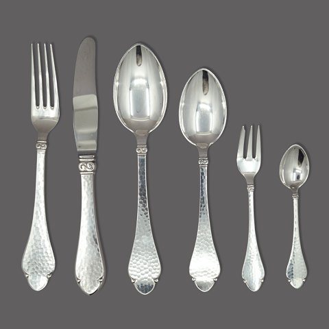 Bernstorff silver cutlery, complete for 12 persons, 81 pieces
