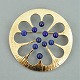 Hans Hansen; A big brooch set with lapis lazuli mounted in 14k gold #112