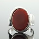 Niels Erik From; A ring of sterling silver set with a carnelian