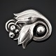 Georg Jensen; A brooch of sterling silver #100A