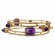 Bent Knudsen; A bangle in 14k gold with amethysts