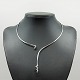 Georg Jensen; Necklace of 18k white gold set with diamonds