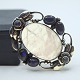 Georg Jensen; Silver brooch with rose quartz and labradorite, no. 78