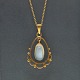 L. Erlandsen; Necklace in 14k gold set with moonstone