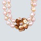 Ole Lynggaard, Charlotte Lynggaard; Clasp of 14k gold set with a diamonds, and 
pearl chain