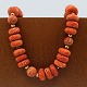 Coral necklace with clasp of 14k gold