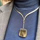Vivianna Torun Bülow-Hübe for Georg Jensen; Necklace in sterling silver with rutilated quartz, no. 169